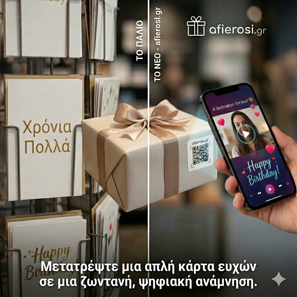 Η εξέλιξη των δώρων: Από την παραδοσιακή χάρτινη κάρτα στην ψηφιακή αφιέρωση QR Code